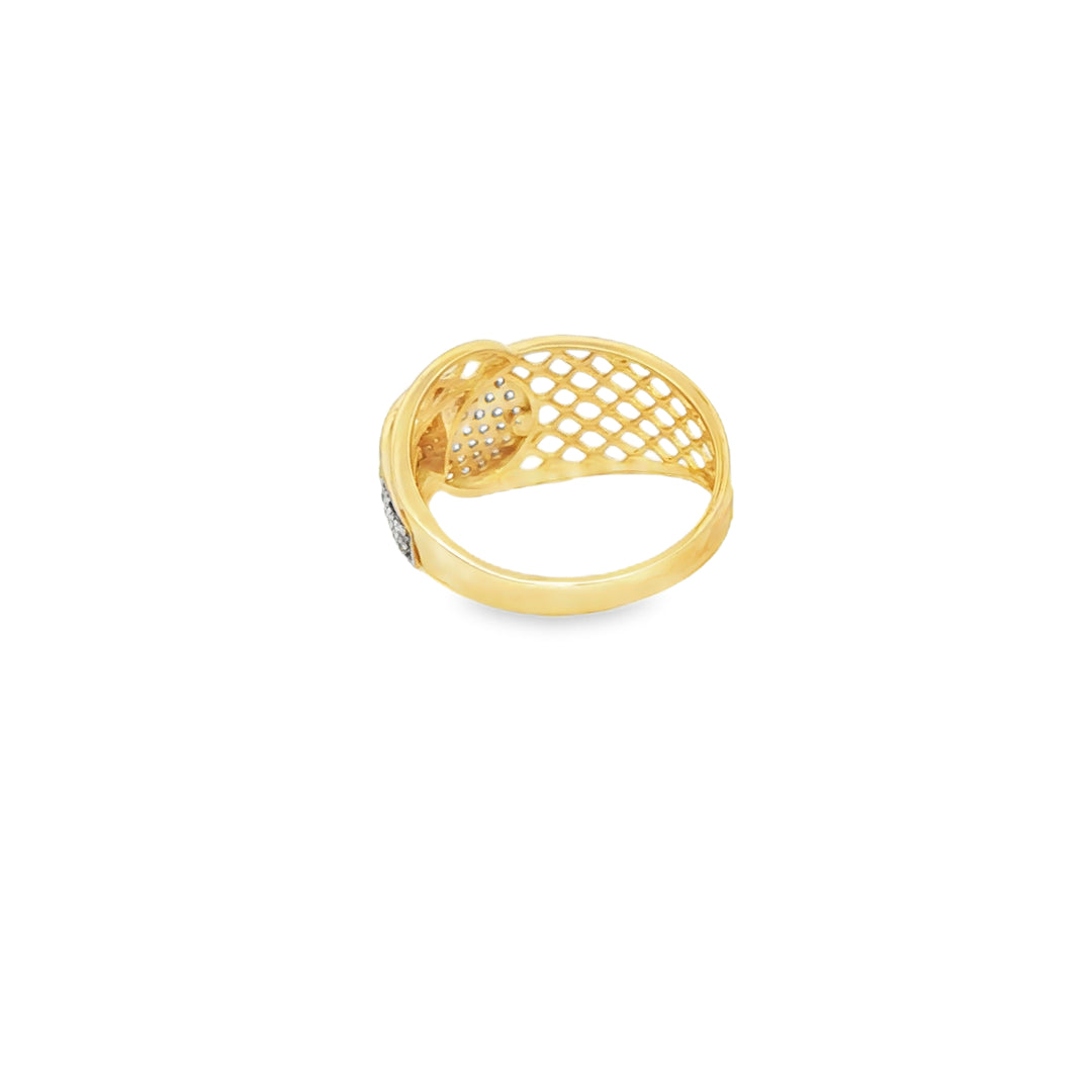 Yellow Gold Multistone Ring with Brilliant Cut CZ
