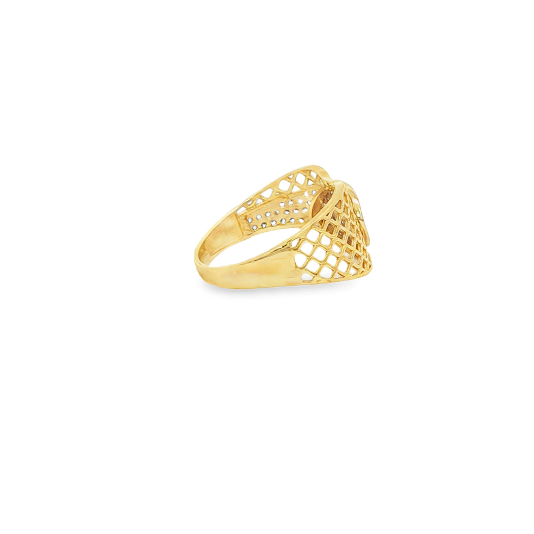 Yellow Gold Multistone Ring with Brilliant Cut CZ