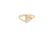 Rose Gold Multistone Ring with Trillion Cut CZ