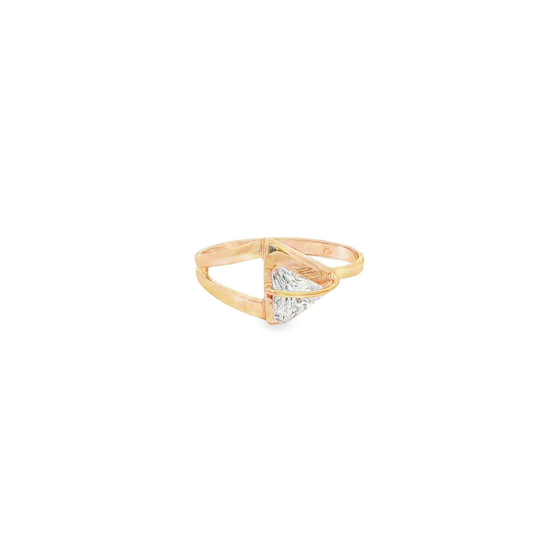 Rose Gold Multistone Ring with Trillion Cut CZ