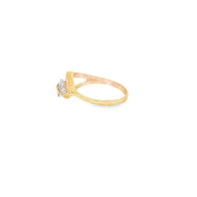 Rose Gold Multistone Ring with Trillion Cut CZ