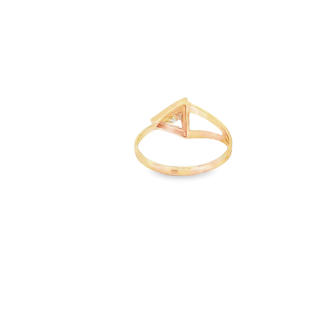Rose Gold Multistone Ring with Trillion Cut CZ