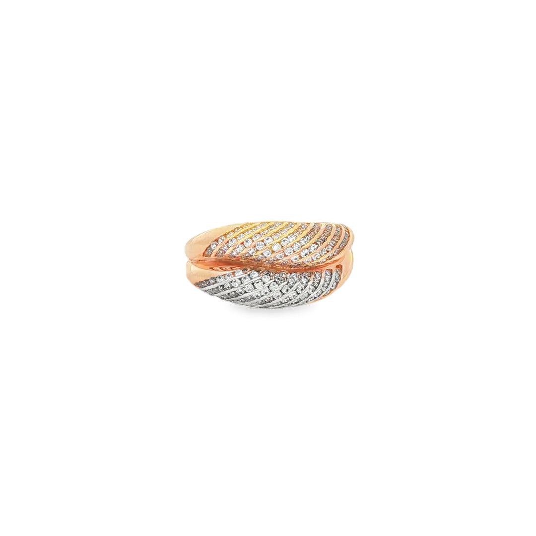 Rose Gold Stackable Rings with Brilliant Round Cut CZ