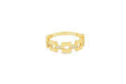 Yellow Gold Multistone Ring with Round Brilliant CZ