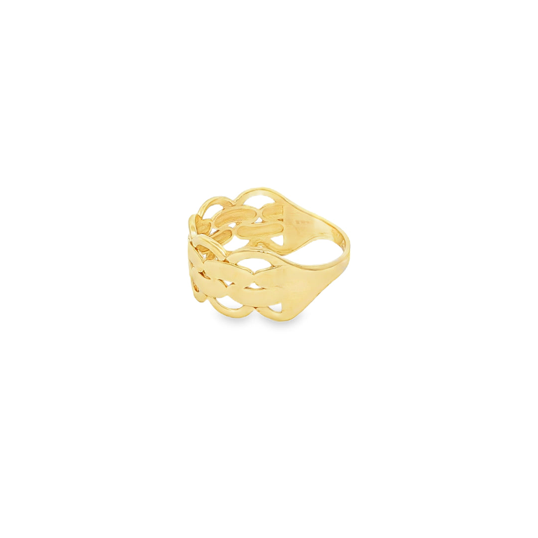 Elegant Yellow Gold Interwoven Band Ring