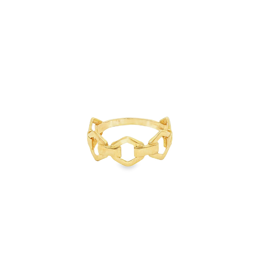 Modern Yellow Gold Link Band Ring