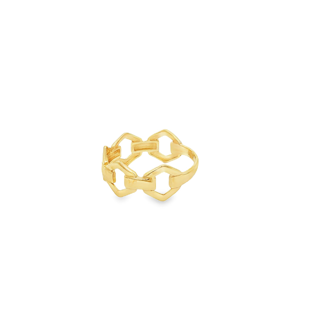 Modern Yellow Gold Link Band Ring
