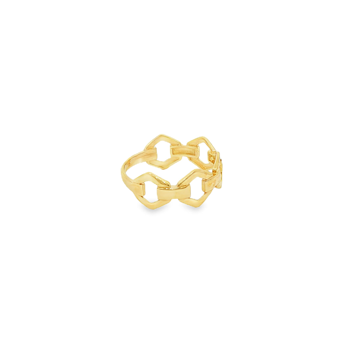 Modern Yellow Gold Link Band Ring