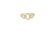 Yellow Gold Multistone Ring with Round Cut Diamonds