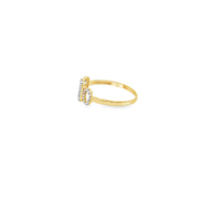 Yellow Gold Multistone Ring with Round Cut Diamonds