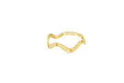 14ct Sculptural Yellow Gold Wave Band Ring
