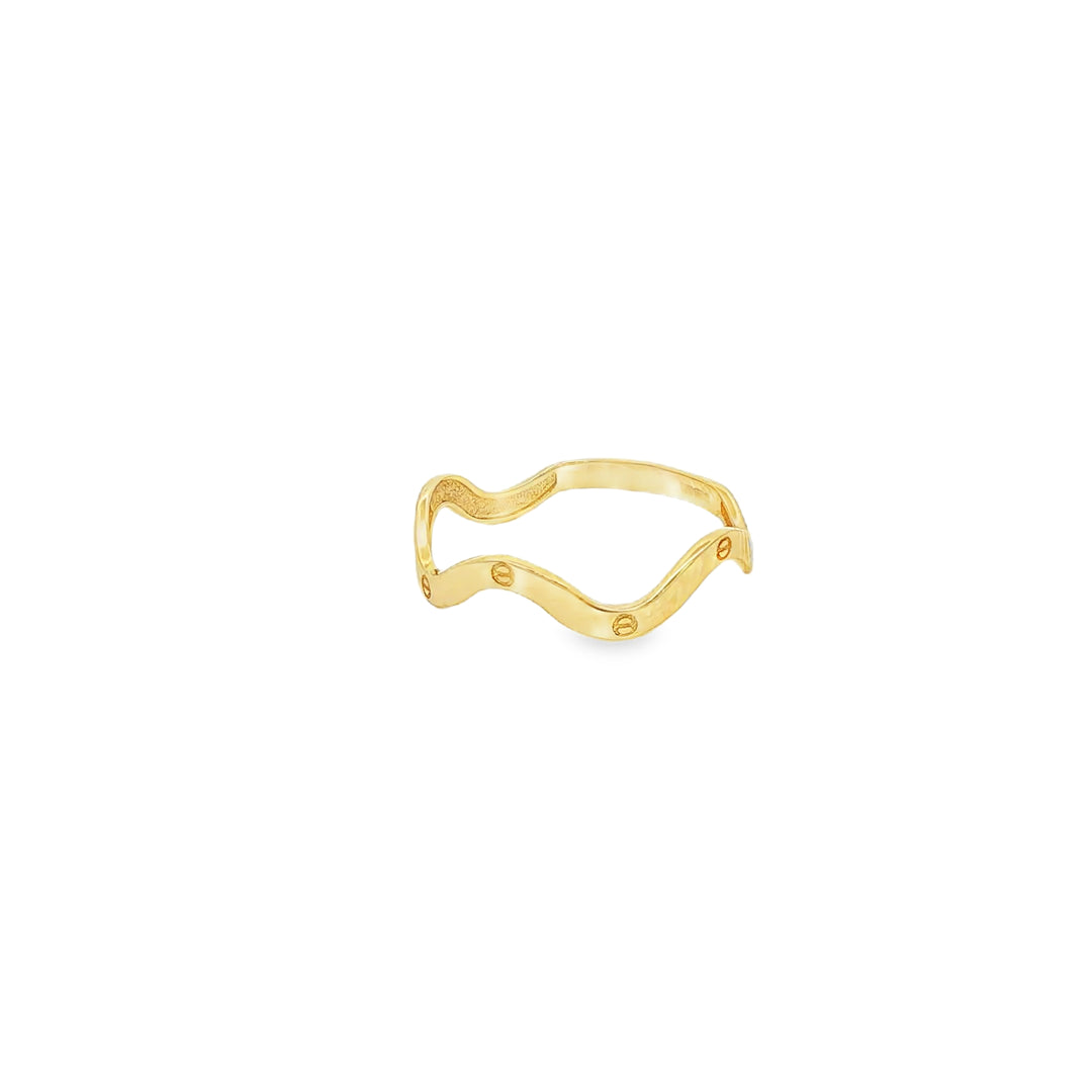 14ct Sculptural Yellow Gold Wave Band Ring