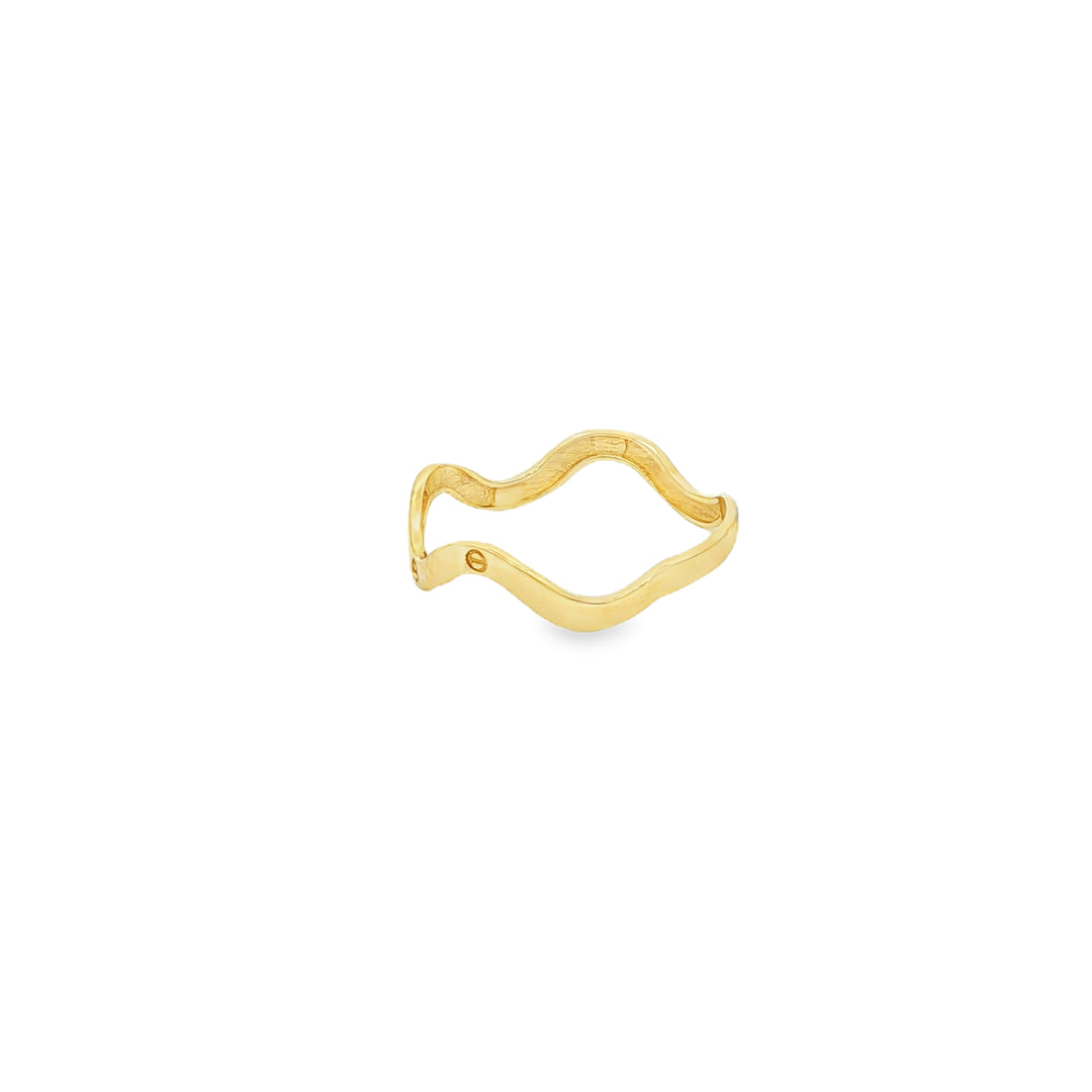 14ct Sculptural Yellow Gold Wave Band Ring
