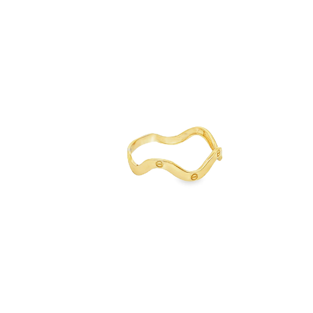 14ct Sculptural Yellow Gold Wave Band Ring
