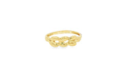 14K Yellow Gold Leaf Design Band Ring