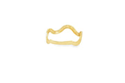 14ct Modern Wavy Yellow Gold Band Ring