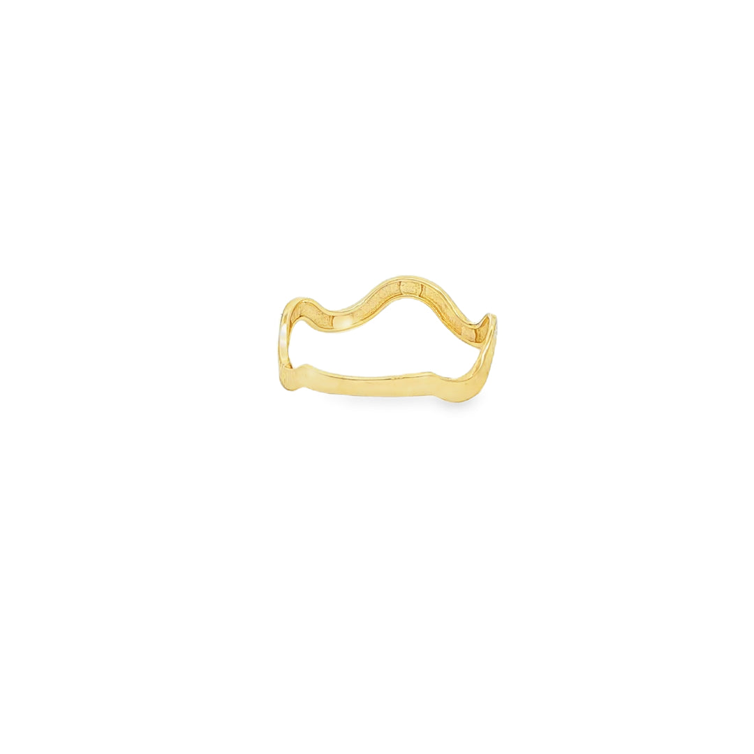 14ct Modern Wavy Yellow Gold Band Ring