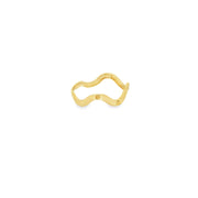 14ct Modern Wavy Yellow Gold Band Ring