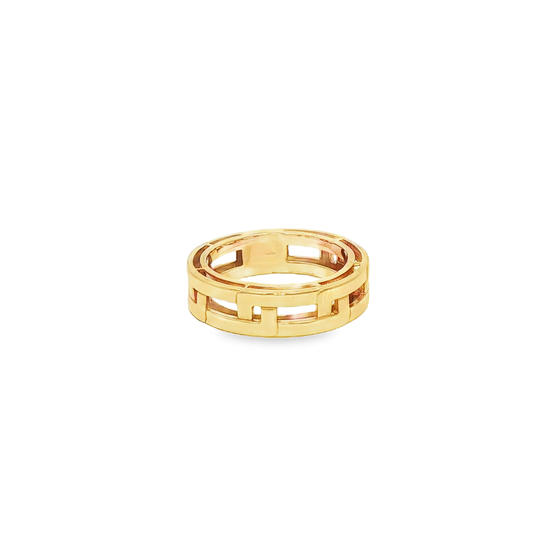 Modern Geometric Yellow Gold Band Ring