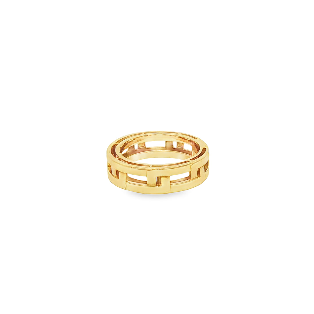Modern Geometric Yellow Gold Band Ring