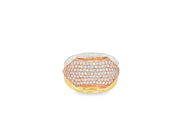 Tri-Tone Gold Multistone Ring with Round Brilliant Cut CZ