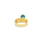 Load image into Gallery viewer, 14K Yellow Gold Multi-Row Cocktail Ring with Gemstone Charms
