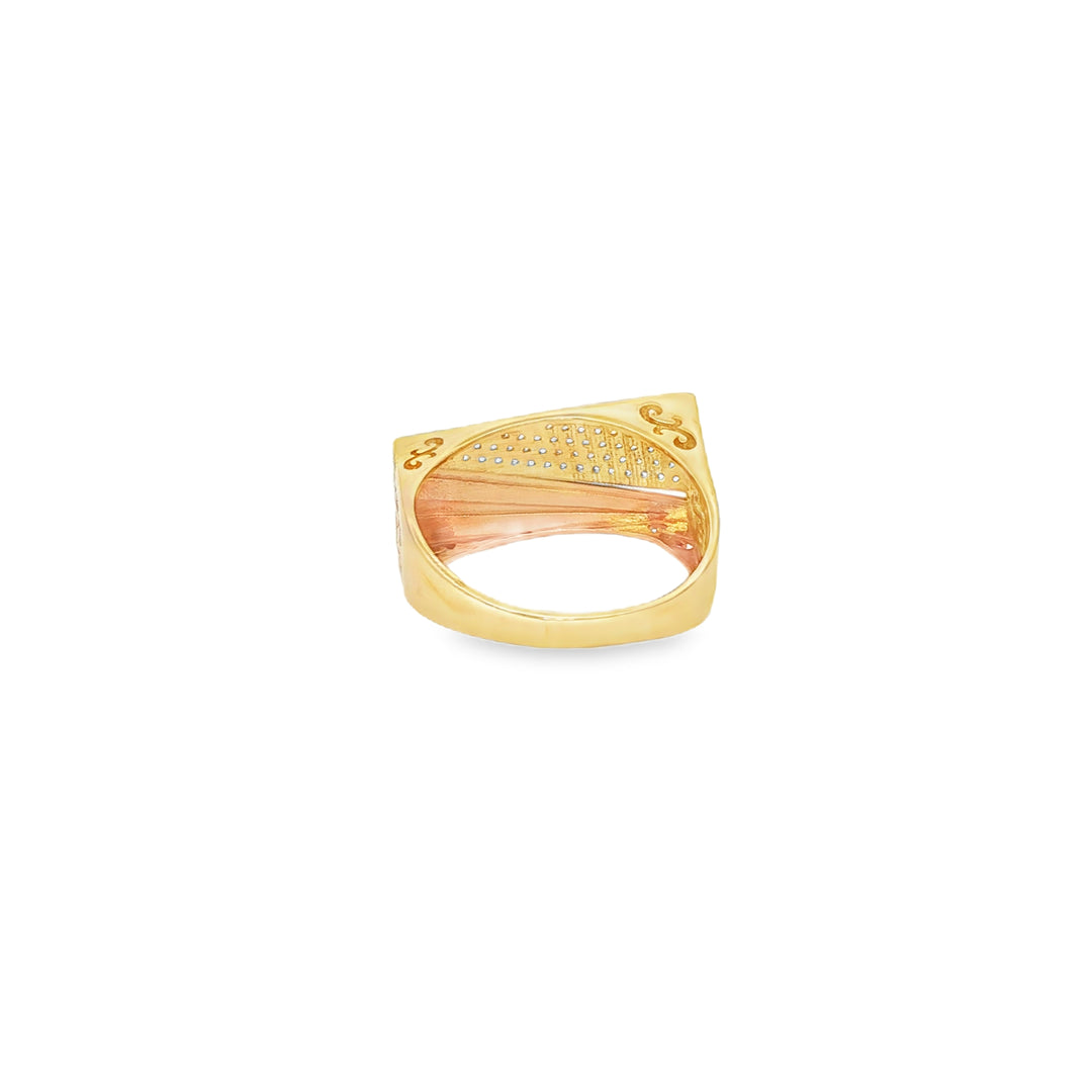 Tri-Tone Gold Multi-Stone Ring with Round Brilliant Cut CZ