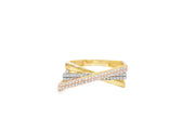 Tri-Tone Gold Interwoven CZ Multistone Ring