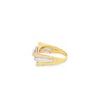 Load image into Gallery viewer, Tri-Tone Gold Interwoven CZ Multistone Ring