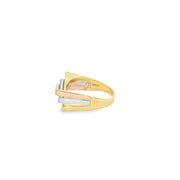 Tri-Tone Gold Interwoven CZ Multistone Ring