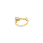 Load image into Gallery viewer, Tri-Tone Gold Interwoven CZ Multistone Ring
