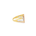 Load image into Gallery viewer, Tri-Tone Gold Interwoven CZ Multistone Ring