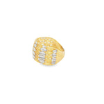 Load image into Gallery viewer, Textured Two-Tone Gold Geometric Band Ring