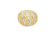 Textured Two-Tone Gold Statement Band Ring
