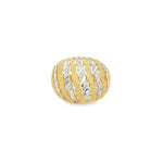 Load image into Gallery viewer, Textured Two-Tone Gold Statement Band Ring
