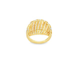 Load image into Gallery viewer, Textured Two-Tone Gold Statement Band Ring