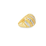 Load image into Gallery viewer, Textured Two-Tone Gold Statement Band Ring
