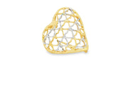 Yellow Gold Openwork Heart Brooch