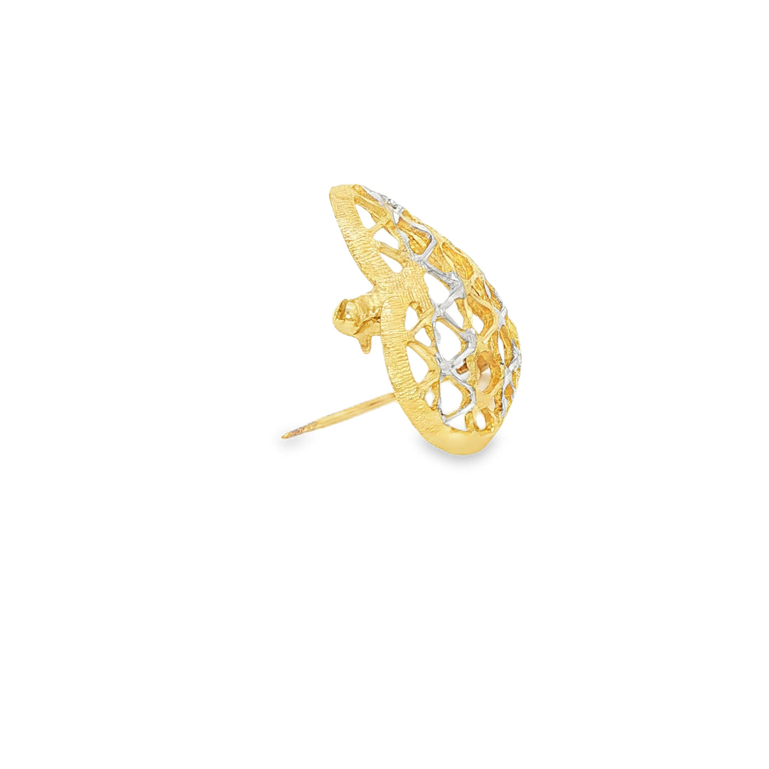 Yellow Gold Openwork Heart Brooch