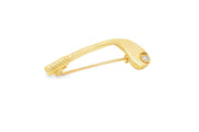 Yellow Gold Golf Club Brooch with Round Cut Diamond