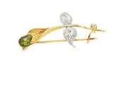 Zultanite and Gold Floral Brooch