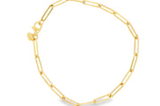 14K Yellow Gold Rectangular Link Chain Bracelet