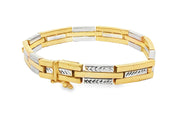 Two-Tone Yellow Gold Diamond-Cut Chain Bracelet
