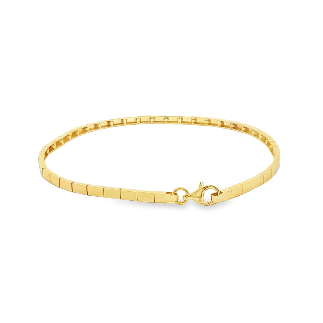 14ct Yellow Gold Square Link Chain Bracelet