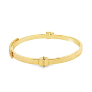 Yellow Gold Bangle with Round Brilliant Cut CZ