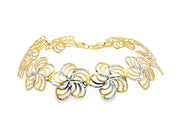 Floral Motif Yellow Gold Chain Bracelet