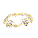 Load image into Gallery viewer, Floral Motif Yellow Gold Chain Bracelet
