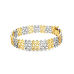 Load image into Gallery viewer, Two-Tone Geometric Link Chain Bracelet in Yellow Gold