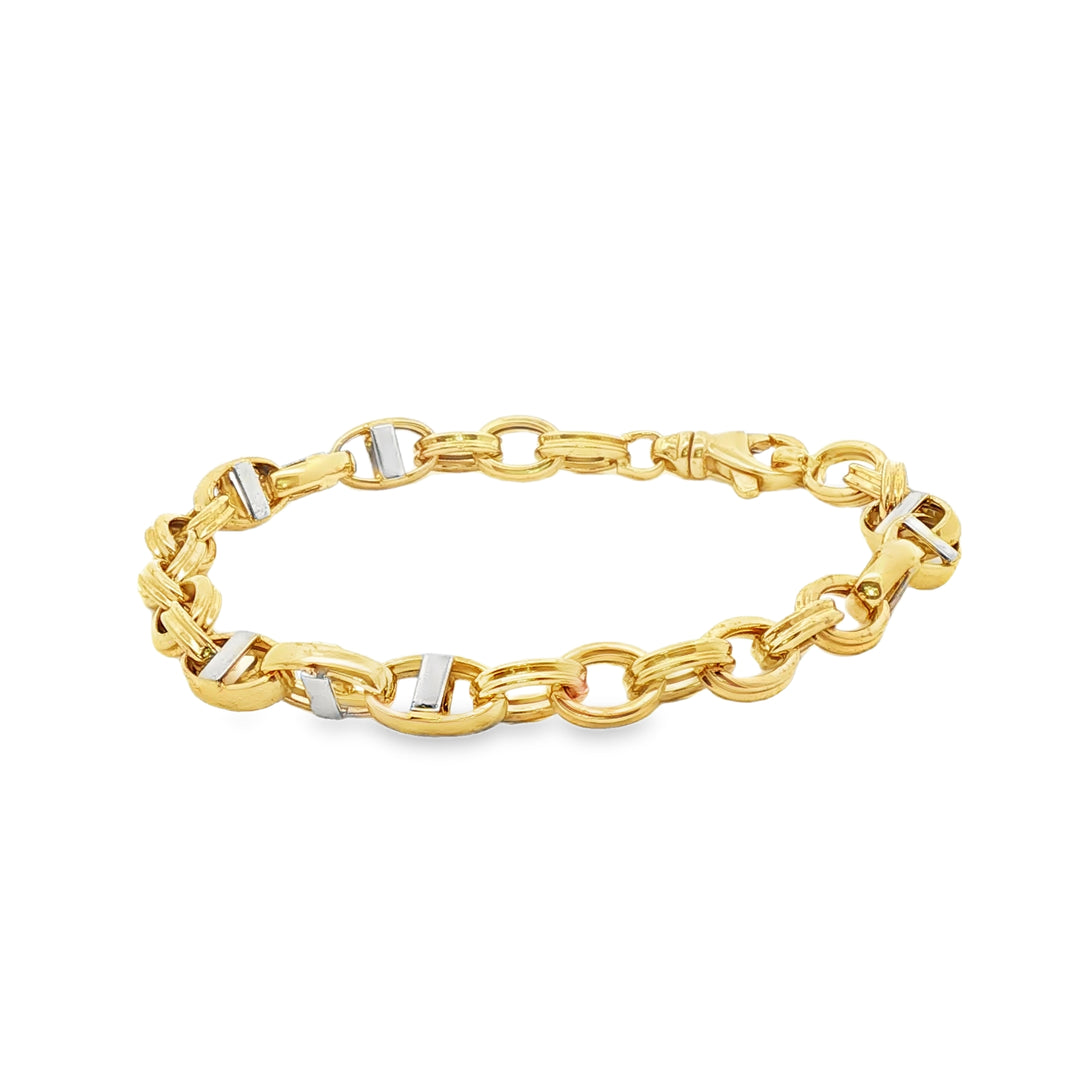 Elegant Yellow Gold Chain Link Bracelet