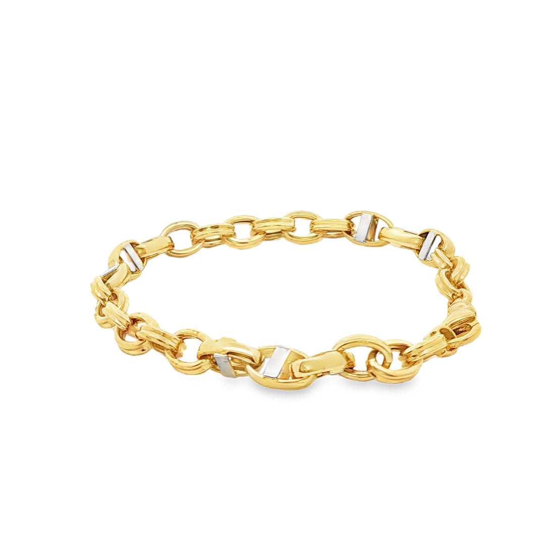 Elegant Yellow Gold Chain Link Bracelet